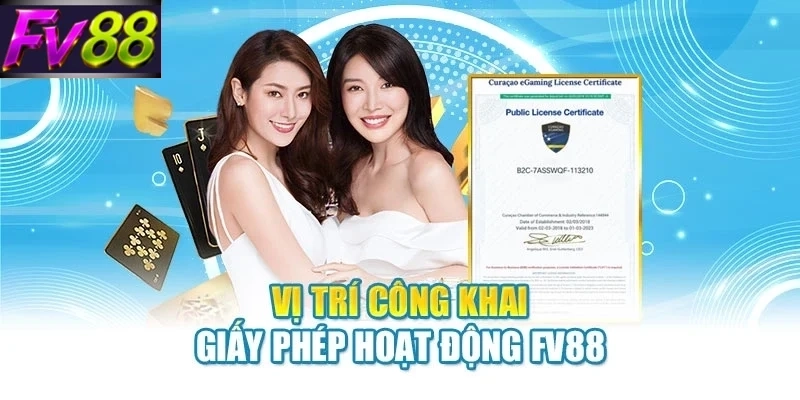 Vị trí công khai giấy phép hoạt động FV88